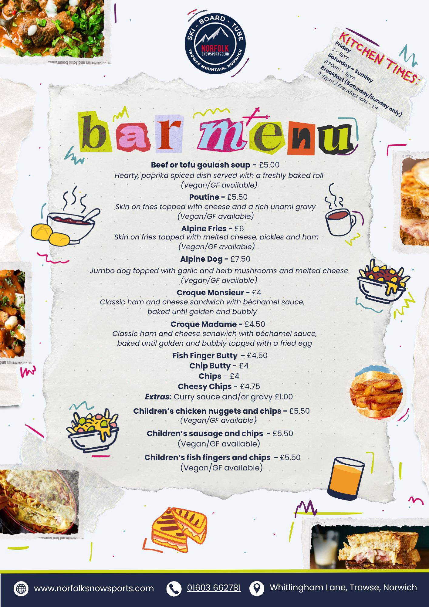 Alpine bar menu